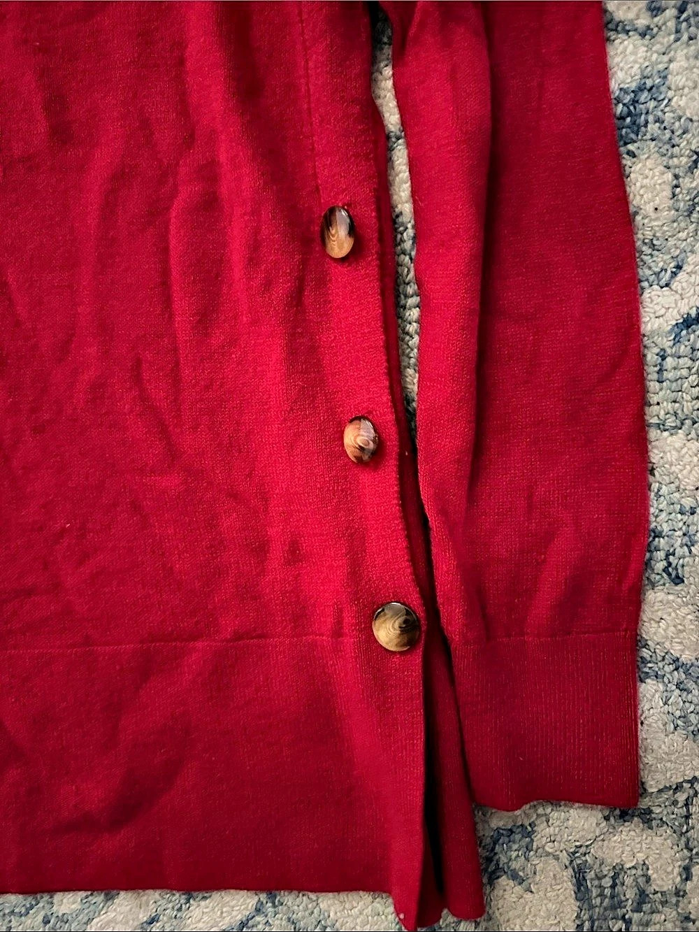 LOFT Red Button-Detail Sweater - Picture 4 of 4